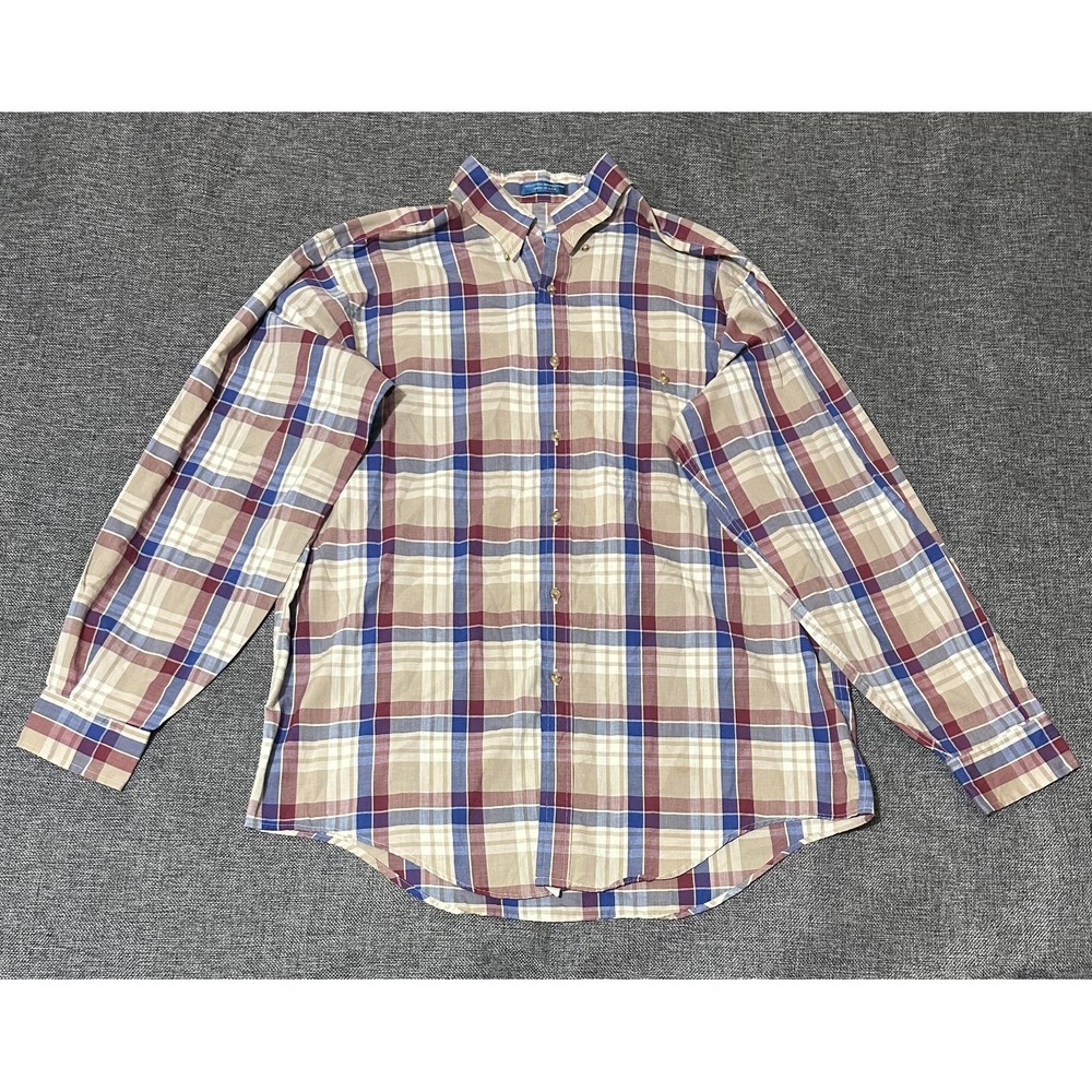 Dover By Arrow Men's L Plaid Long Sleeve Shirt